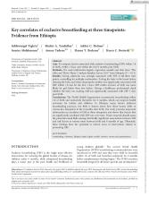 First page of article &quot;Key correlates of exclusive breastfeeding at three timepoints:Evidence from Ethiopia&quot;