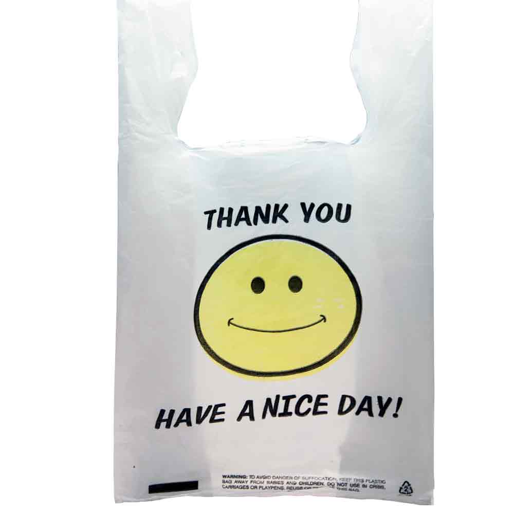 smiley.jpeg yellow smiley face with 'Thank you' above and 'have a nice day' below it from a plastic shopping bag