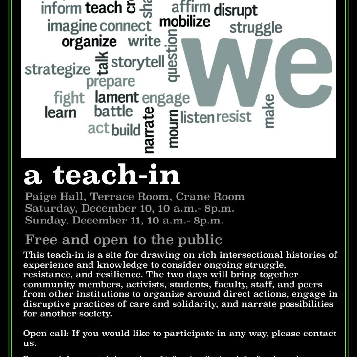 Poster for a Teach-In, December 2016