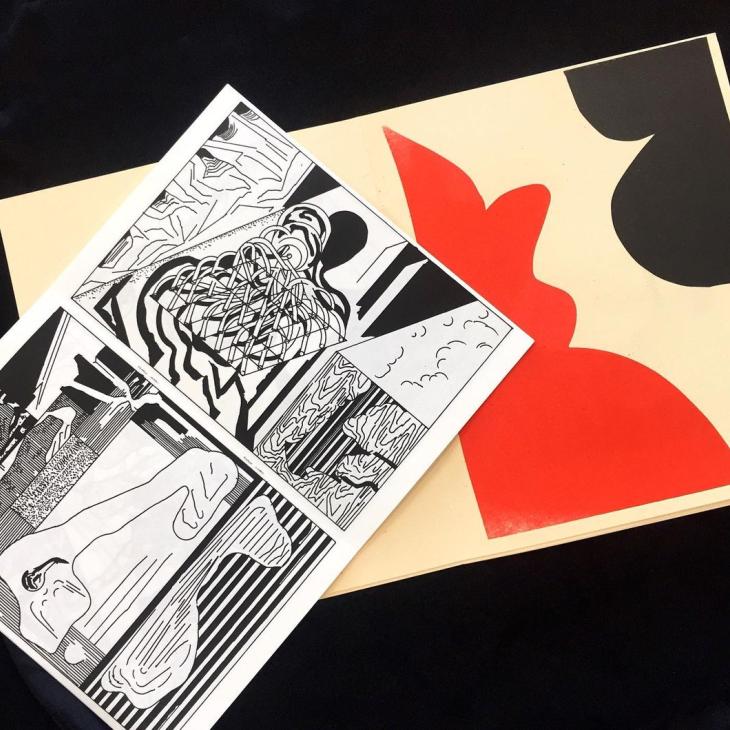 Two zines open