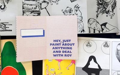 Zines1.jpg Multiple, opened zines in a pile