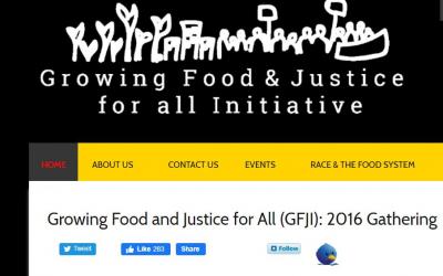 Screenshot of the homepage of the Growing Food & Justice for all Initiative in a web archive