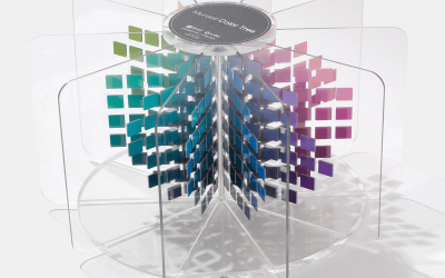 Color tree diagram structure on a clear panel