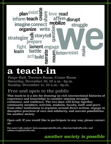 Poster for a Teach-In, December 2016