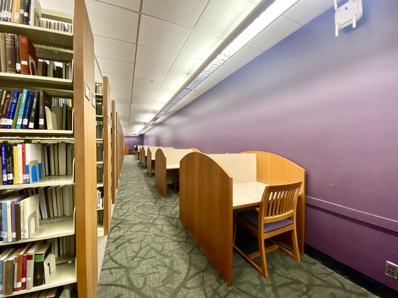 Study Carrels Along The Purple Wall on the 1st Level