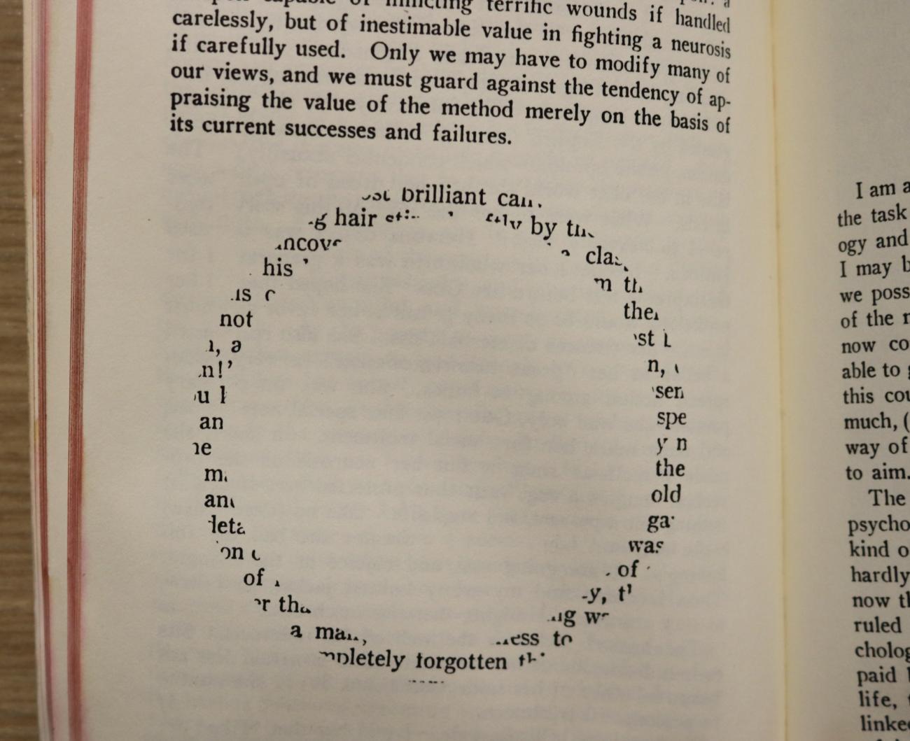 A page of text inside a book