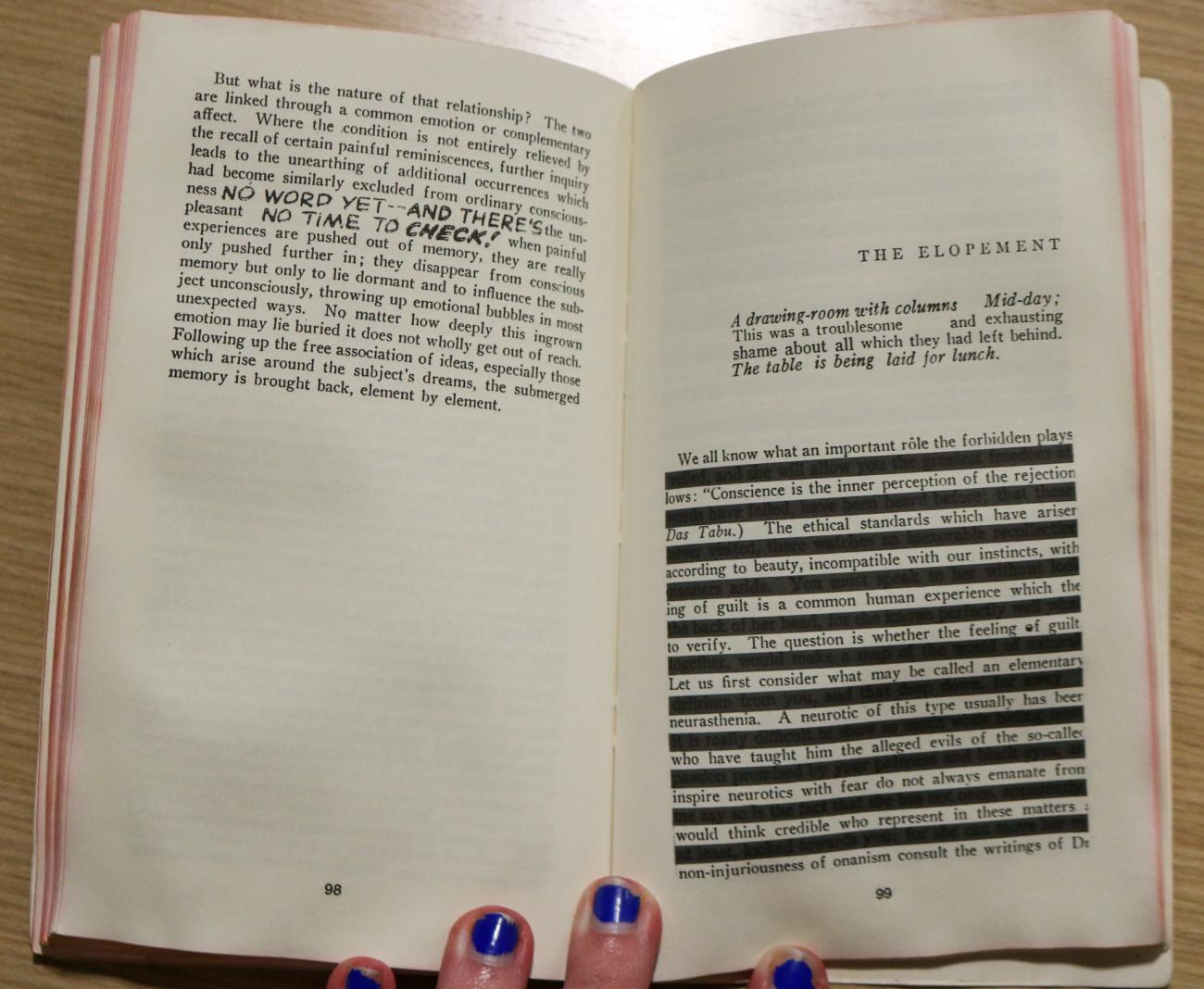 A page of text inside a book