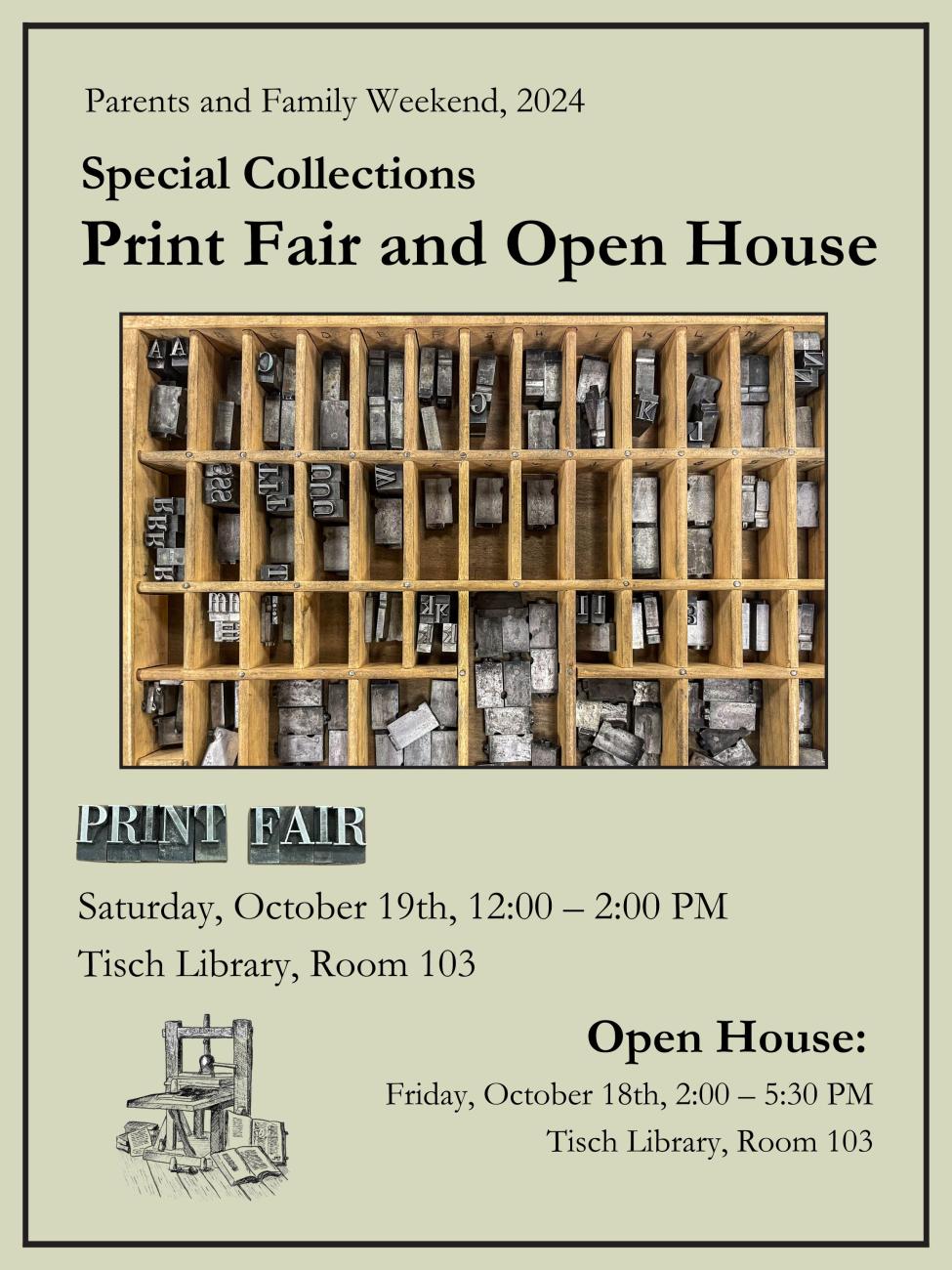 Special Collections Print Fair and Open House