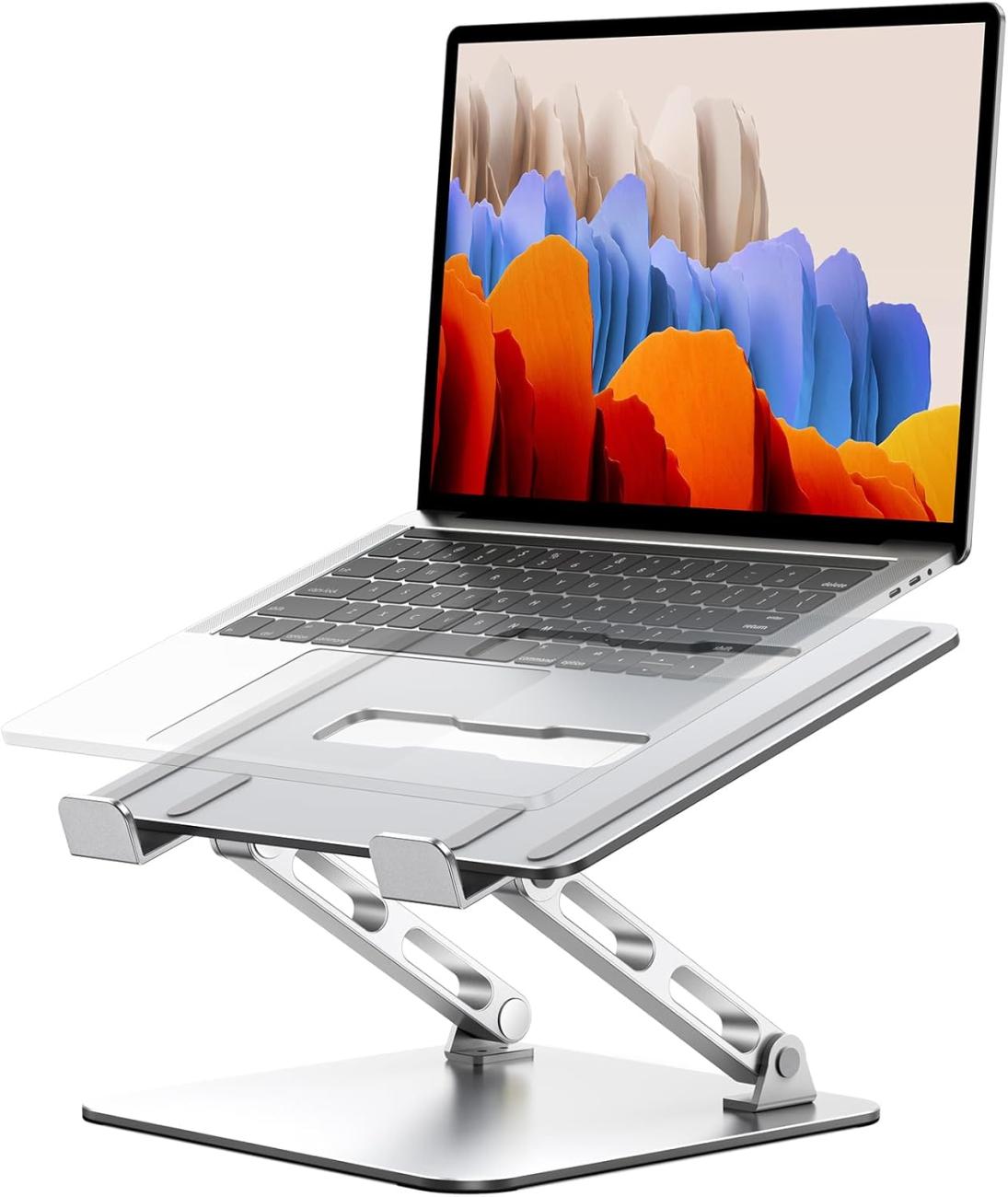 Photo of laptop stand with example laptop