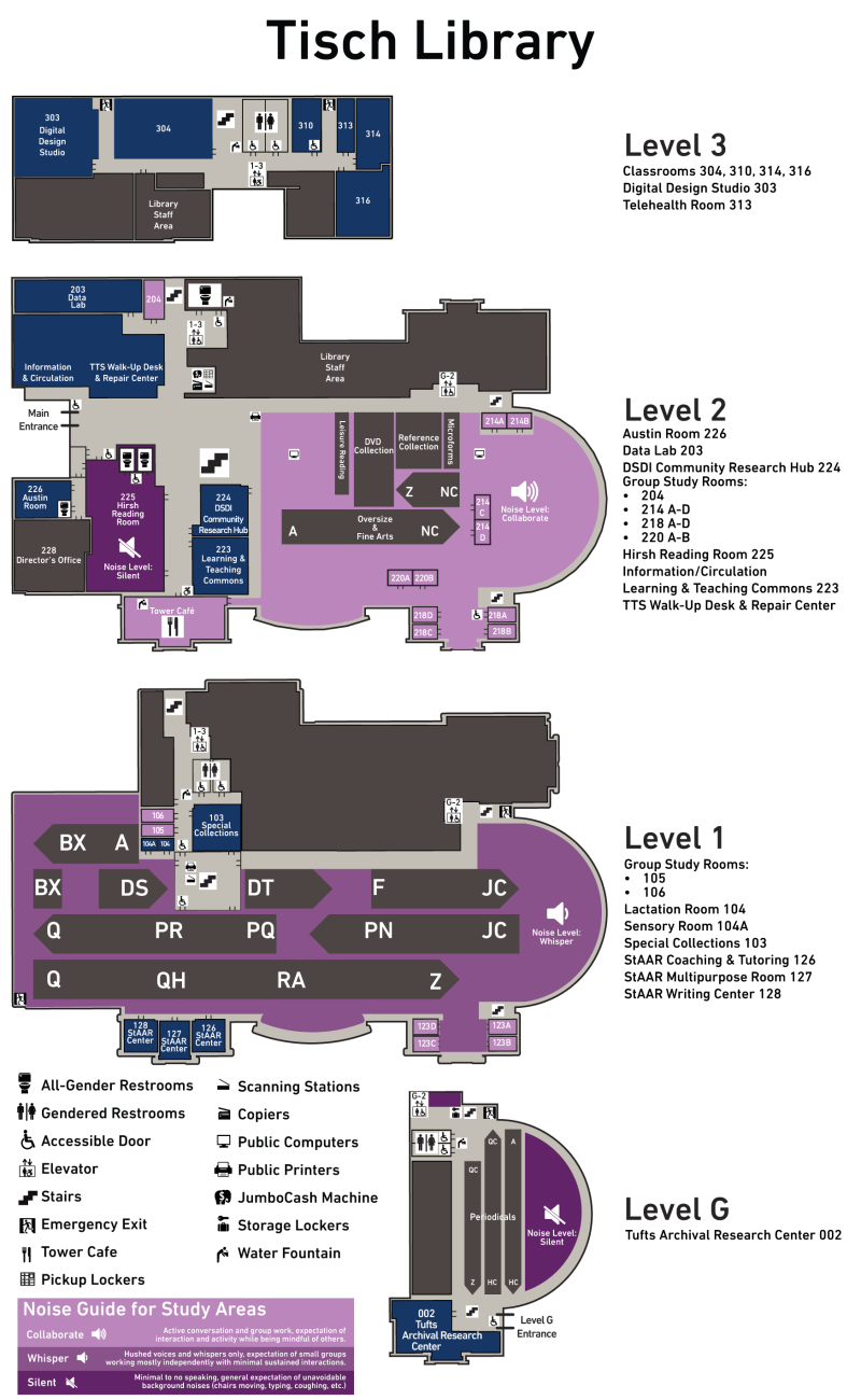 floorplan of Tisch Library