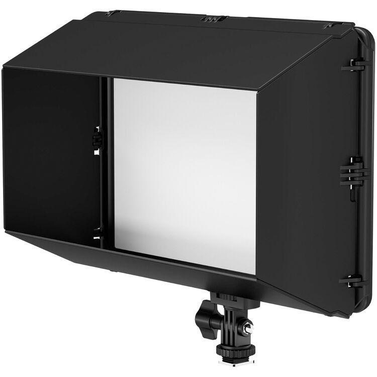 Light panel with barn doors