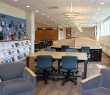 Study seats, tables, and carrels at Music Library
