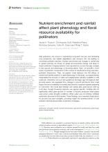 First page of article Nutrient enrichment and rainfall affect plant phenology and floral resource availability for pollinators
