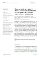 First page of article &quot;The organizational impact of chronic heat: diffuse brood comb and decreased carbohydrate stores in honey bee colonies&quot;