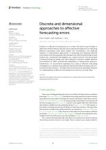 First page of article Discrete and dimensional approaches to affective forecasting errors