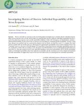 First page of article Investigating Metrics of Discrete-Individual Repeatability of the Stress Response