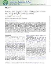 First page of article Activation of the sympathetic-adrenal-medullary system increases DNA damage during the transition to captivity