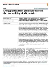 First page of article Living plastics from plasticizer-assisted thermal molding of silk protein