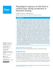 First page of article Physiological responses of wild birds to artificial grass during introduction to laboratory housing