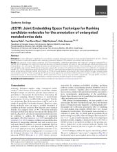 First page of article JESTR: Joint Embedding Space Technique for Ranking candidate molecules for the annotation of untargeted metabolomics data