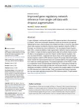 First page of article Improved gene regulatory network inference from single cell data with dropout augmentation